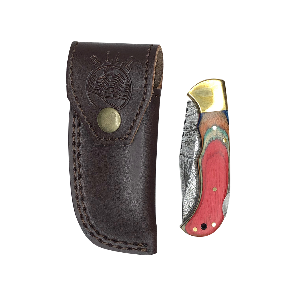 Colorado Red Damascus Folder Skinner - Ahead Outdoor
