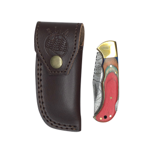 Colorado Red Damascus Folder Skinner - Ahead Outdoor