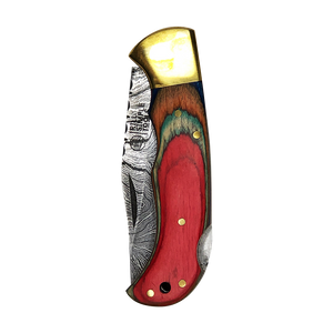 Colorado Red Damascus Folder Skinner - Ahead Outdoor