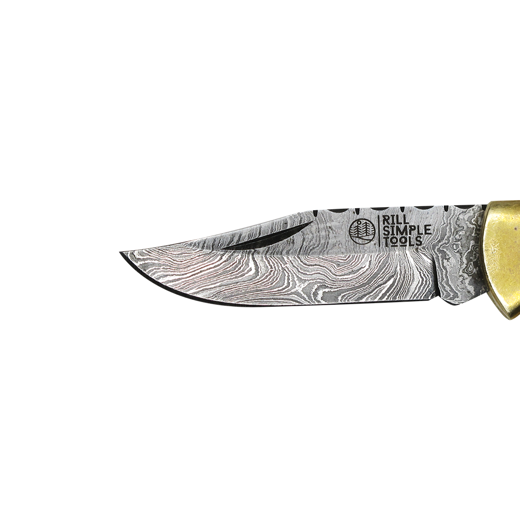 Colorado Red Damascus Folder Skinner - Ahead Outdoor