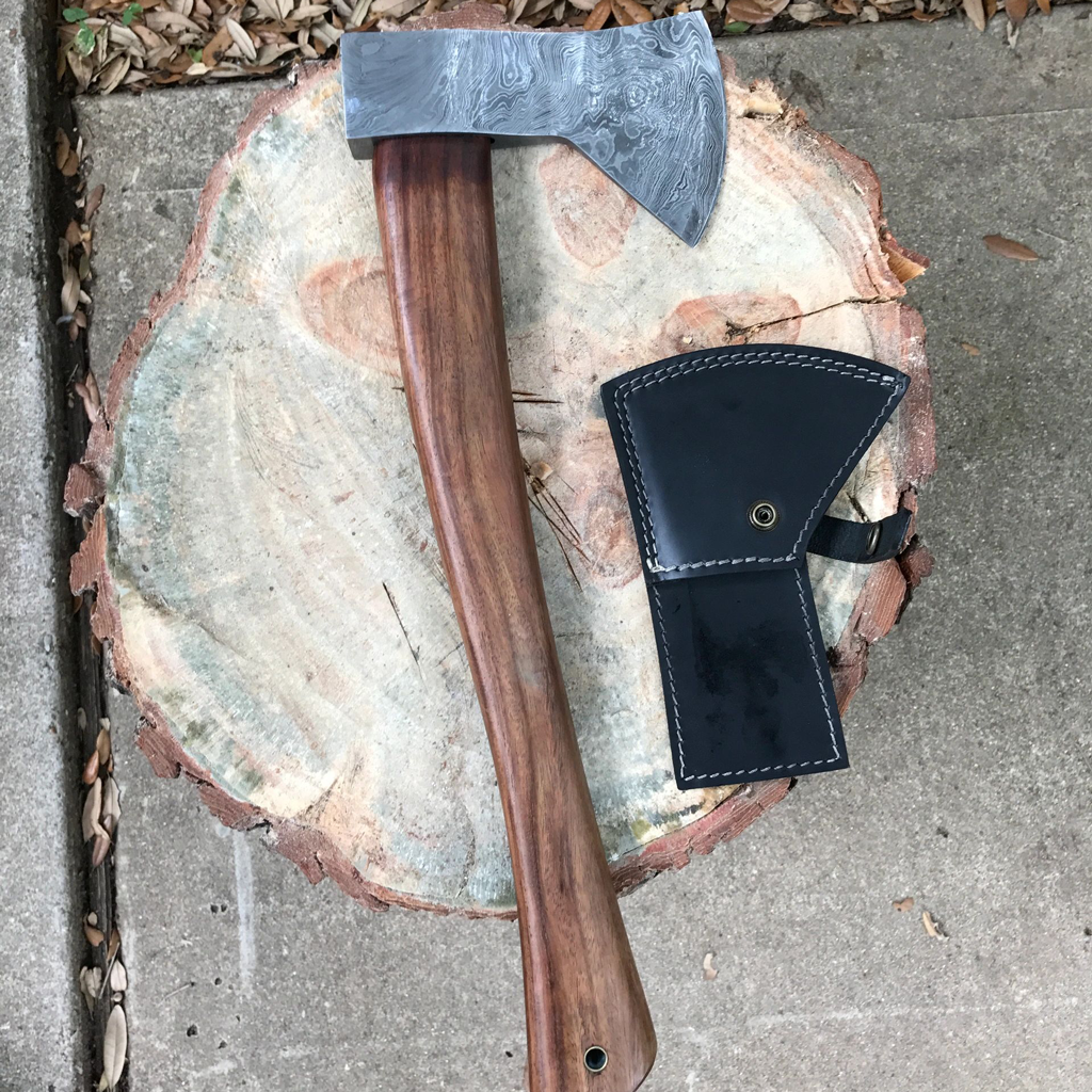 Backwoods Damascus Axe (with Sheath) - Ahead Outdoor